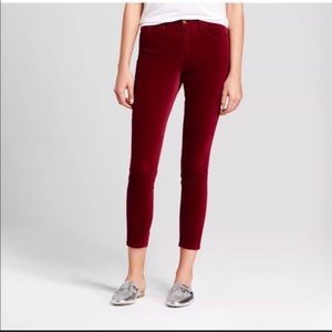 Mossimo red velvet skinny pants